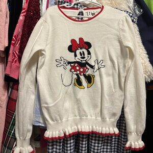 Disney Women's White Sweater with Minnie Mouse Design